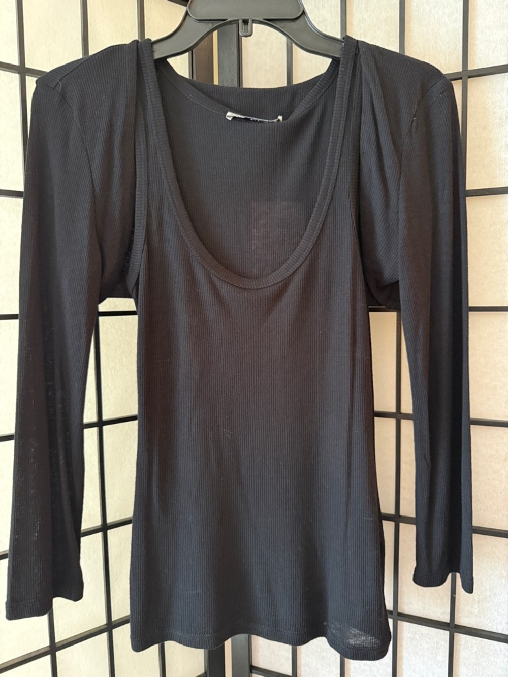 Zara Ribbed Scoop Neck Tank With Attached Shrug NWT Size S
